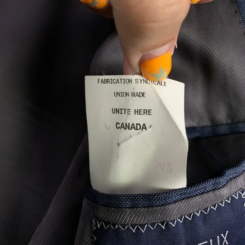 Cremieux Loro Piana Drew CT 2 Piece Suit 42L Blue Pinstripe Super 130s Wool Pant